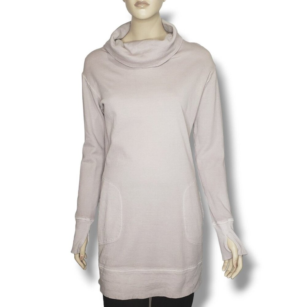 Athleta Eco Wash Turtleneck Sweatshirt Dress Womens XS Pullover Tunic
